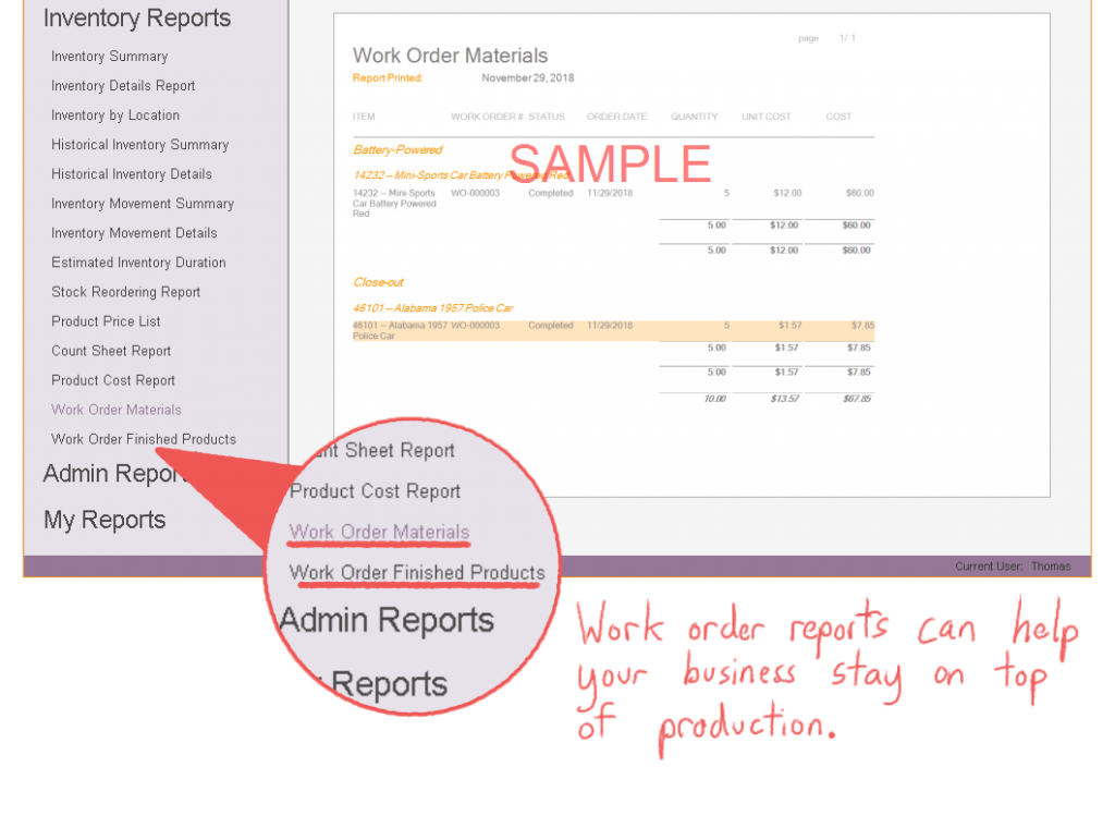 inFlow Cloud has two new work order reports for materials and finished goods to help you stay on top of production.